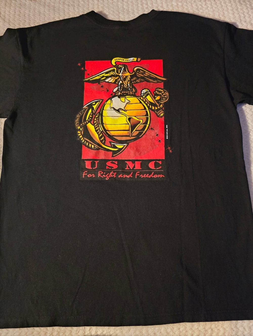 USMC black cotton t-shirt Size L